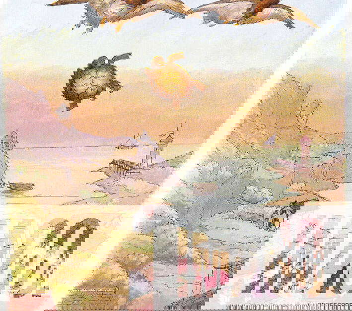 Fable de LA FONTAINE La tortue et les deux canards by Jean de LA FONTAINE 1621 1695 Illustration