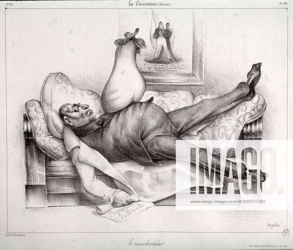 LOUIS PHILIPPE The nightmare LOUIS PHILIPPE 1773 1850 pear on the belly of  a sleeping man