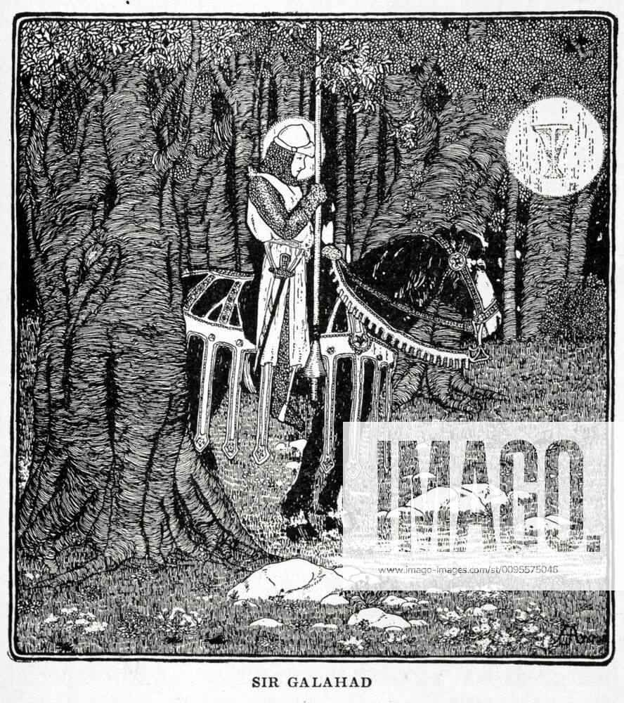 CHEVALIER DE LA TABLE RONDE Sir Galahad et le sacre Graal. Illustration