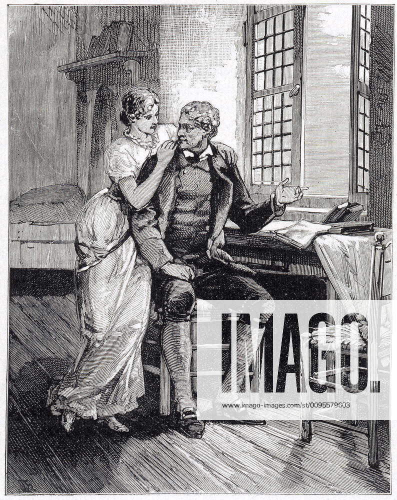 HUGO Work Cosette and Jean Valjean Illustration for Victor HUGOs Les ...