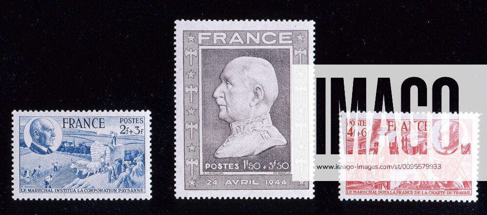 Stamp Stamps of 1944 representing PETAIN 1856 1951 Credit Collection ...