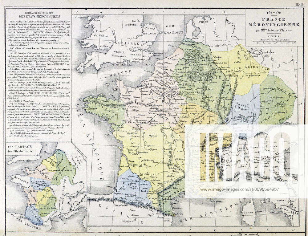 Merovingians Map Of Merovingian France 480,752 From The Atlas Of DRIOUX ...