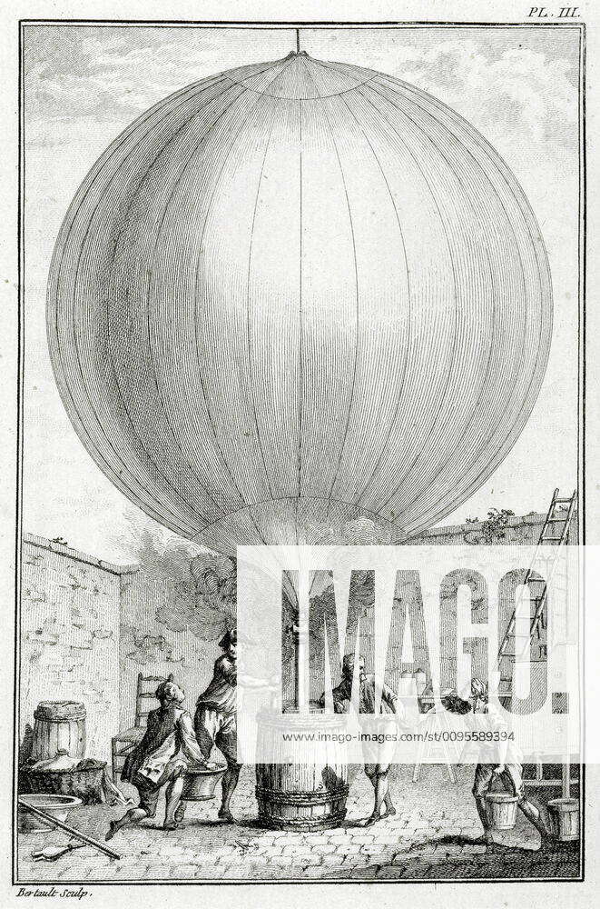 Aerostation First aerostatic balloon of Etienne and Joseph MONTGOLFIER ...