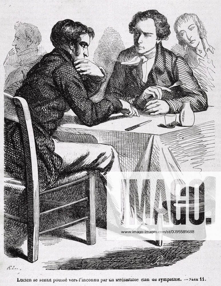 BALZAC Work Lucien de Rubempre and Etienne Lousteau Illustration by