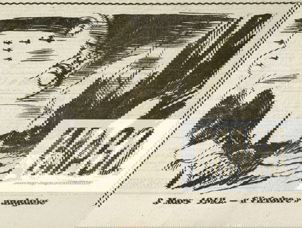 BOMBARDS March 3, 1942 English victory Head of Winston CHURCHILL linked