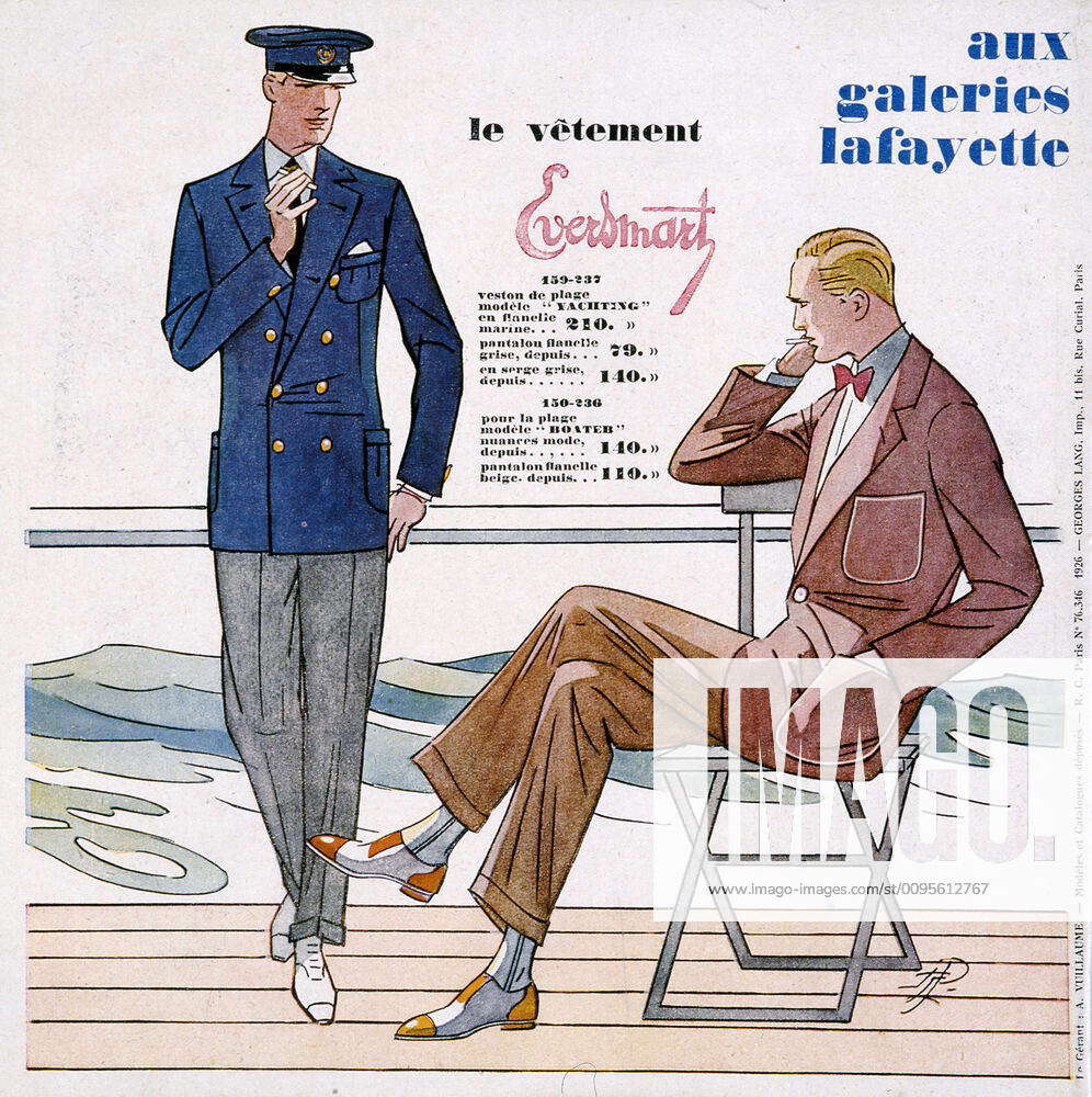 1920s FASHION Men on the deck of a boat Mens fashion 1926 catalogue ...