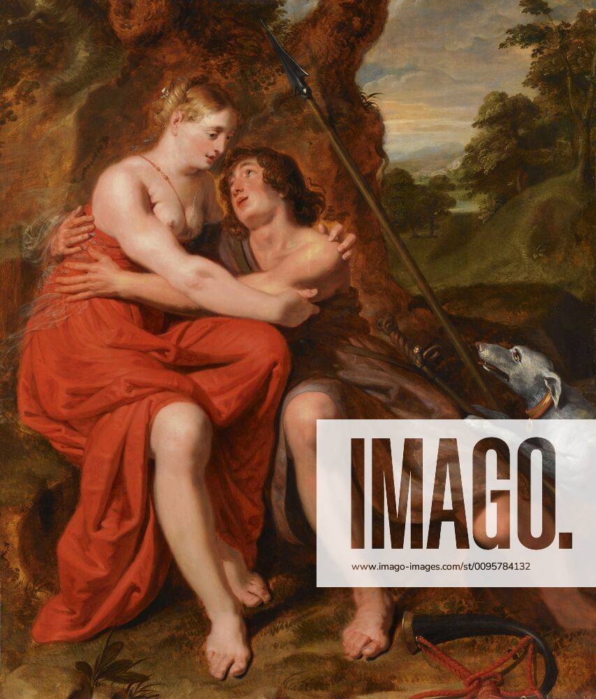 Venus and Adonis, Venus and Adonis. The two beloved hug each other at ...