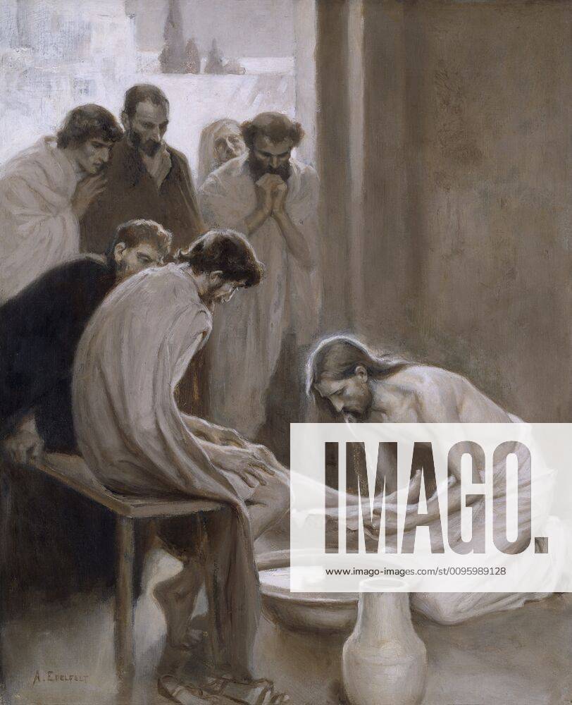 Albert Edelfelt Jesus Washing the Feet of His Disciples Jesus