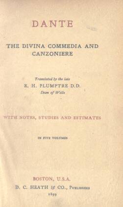 The Divina commedia and Canzoniere : Dante Alighieri, 1265-1321 ...