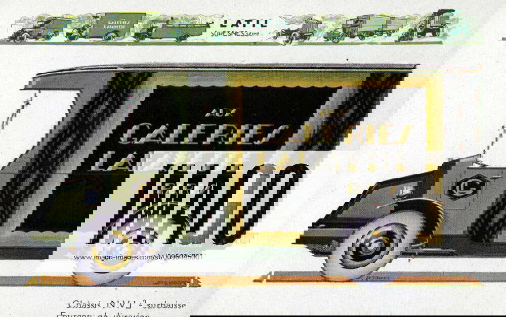 PUB GALERIES LAFAYETTE années 20 Aux Galeries Lafayette, Paris delivery van Advertising postcard