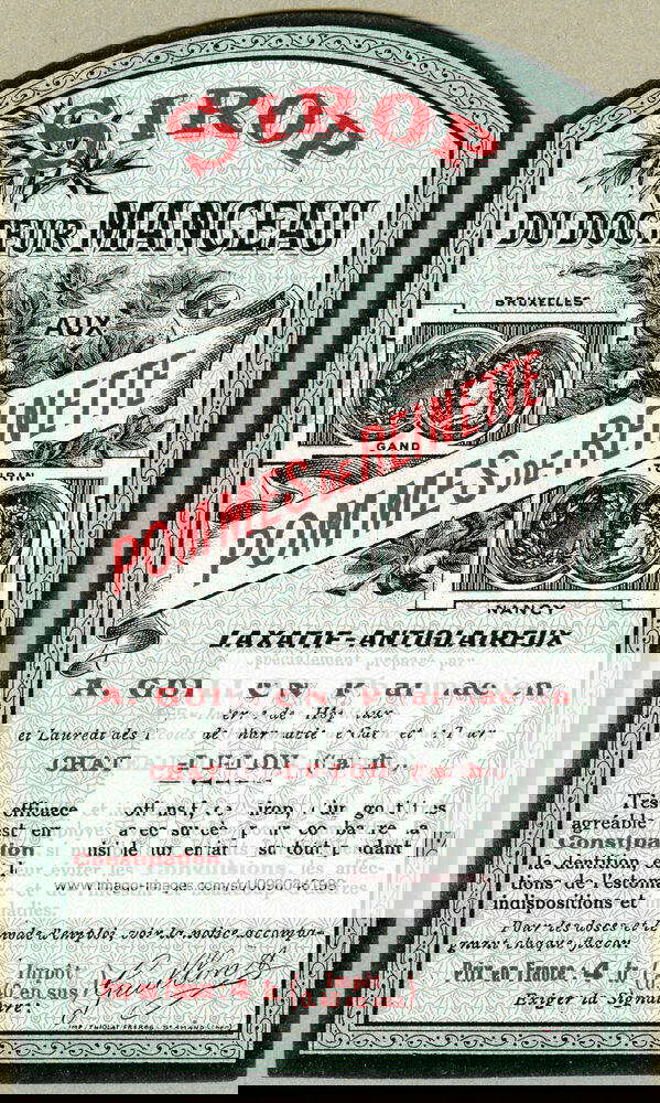 MEDICAMENT XIXth s Syrup of Doctor Manceau with apples of