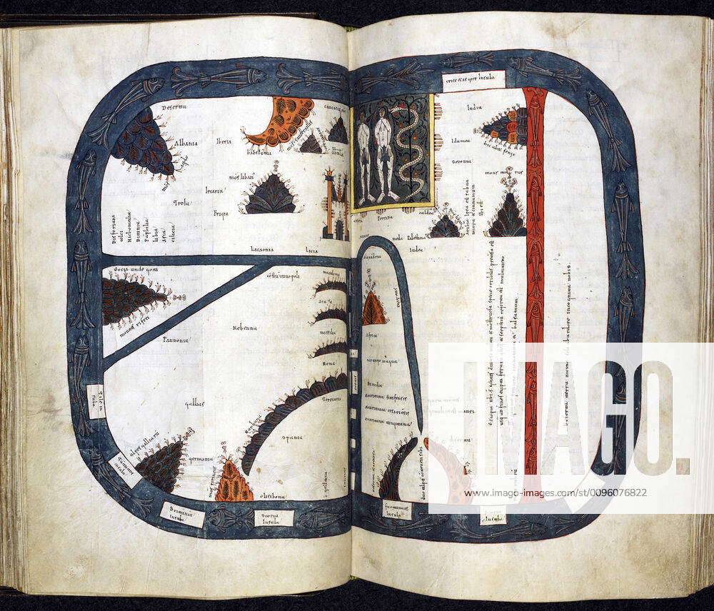 Apocalypse Of Silos, 12th CENTURY Beatus World Map, With Adam And Eve ...