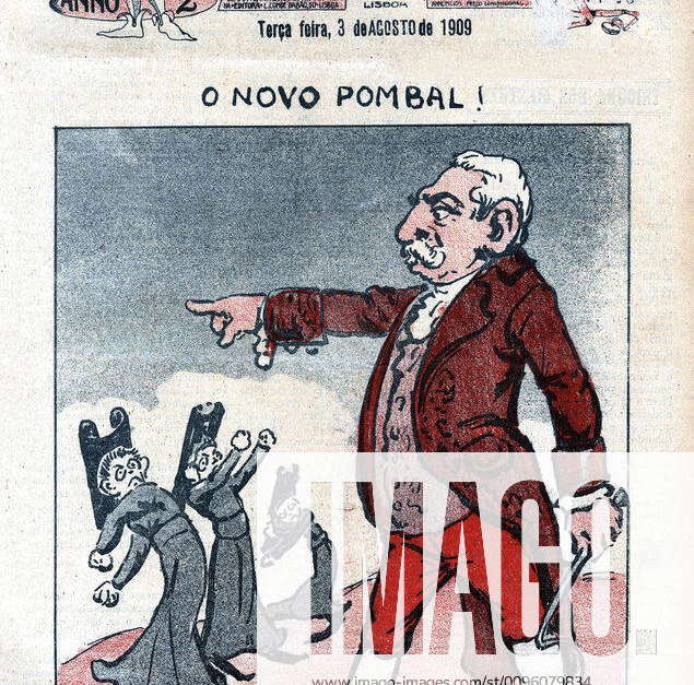 PORTUGAL The new POMBAL Hors d ici vile scoundrel Anonymous illustration for the Portuguese