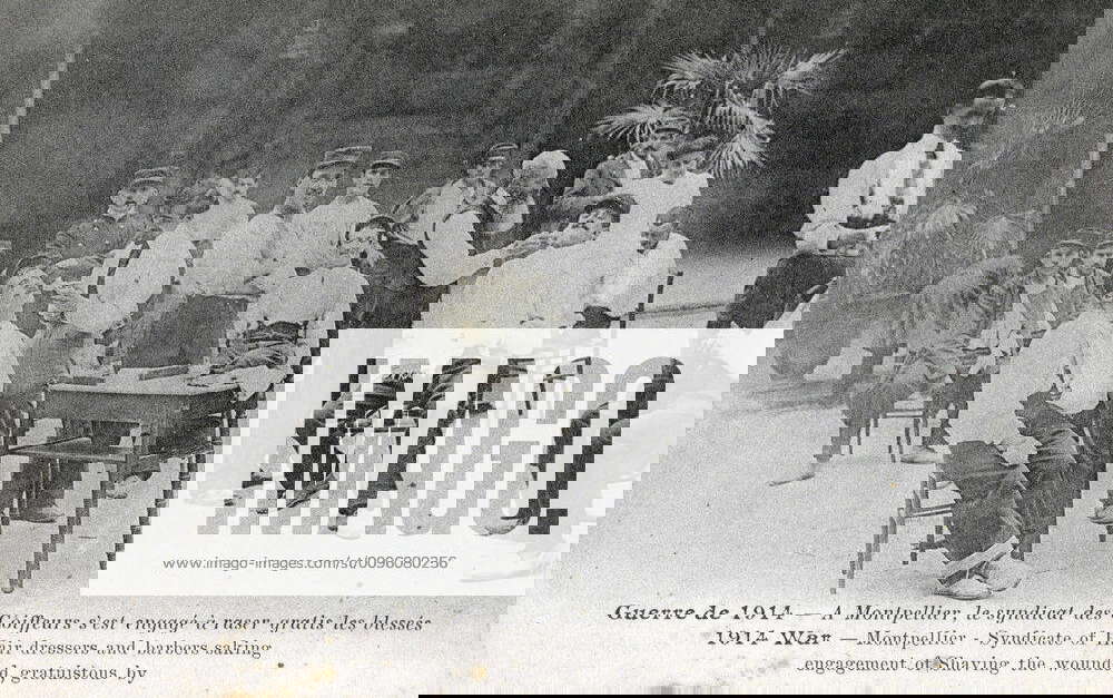 First World War 1914 War in Montpellier, the hairdressers union is