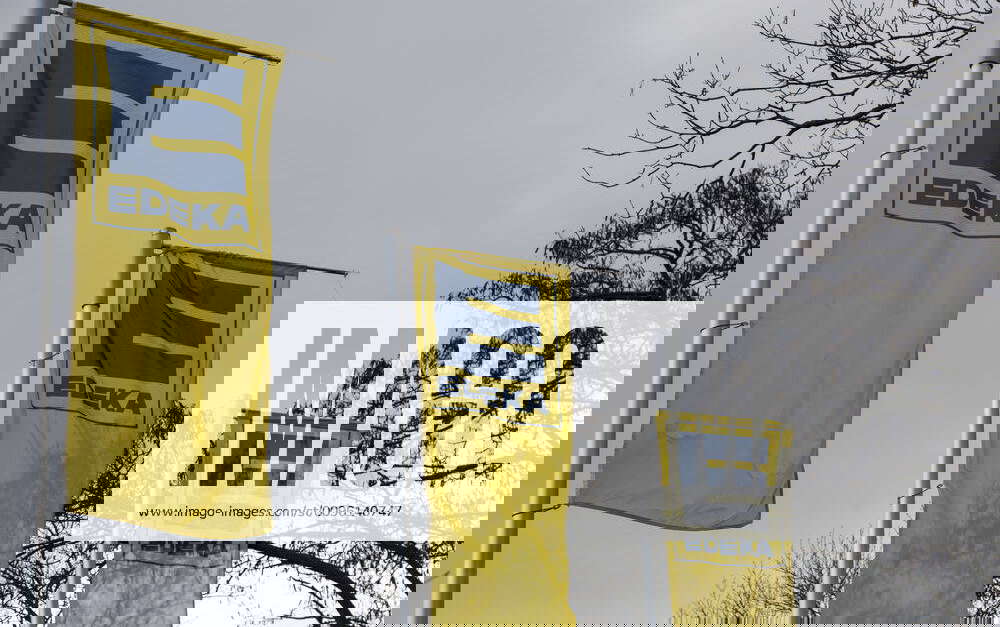 Edeka flags in Berlin Wilmersdorf at a