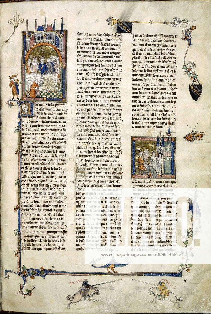 ARTHURIAN LEGEND XIVth c Gche banquet presided over by a king Dte