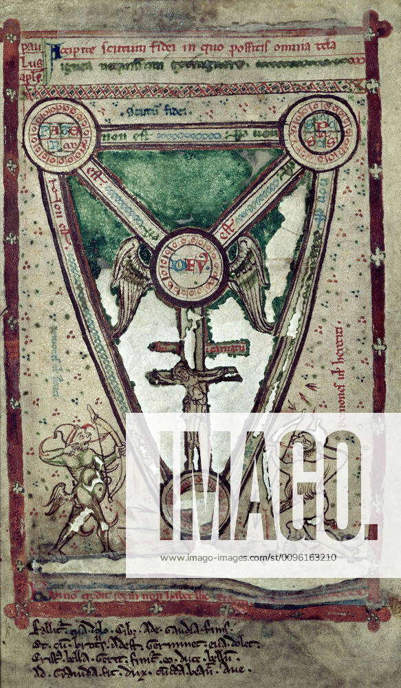 HOLY TRINITY Diagram symbolizing the Trinity, with two demons holding ...