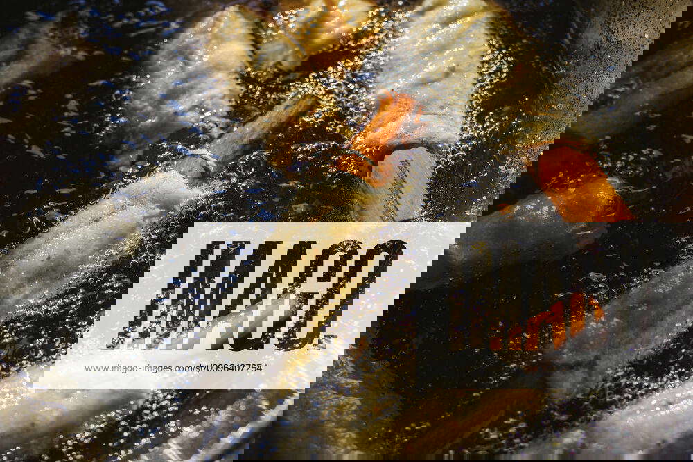 Spanish Christmas pastry Pestinos in frying pan property released