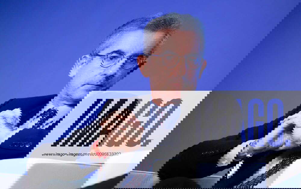 Gilles chairman of Worldline listens during a panel cession