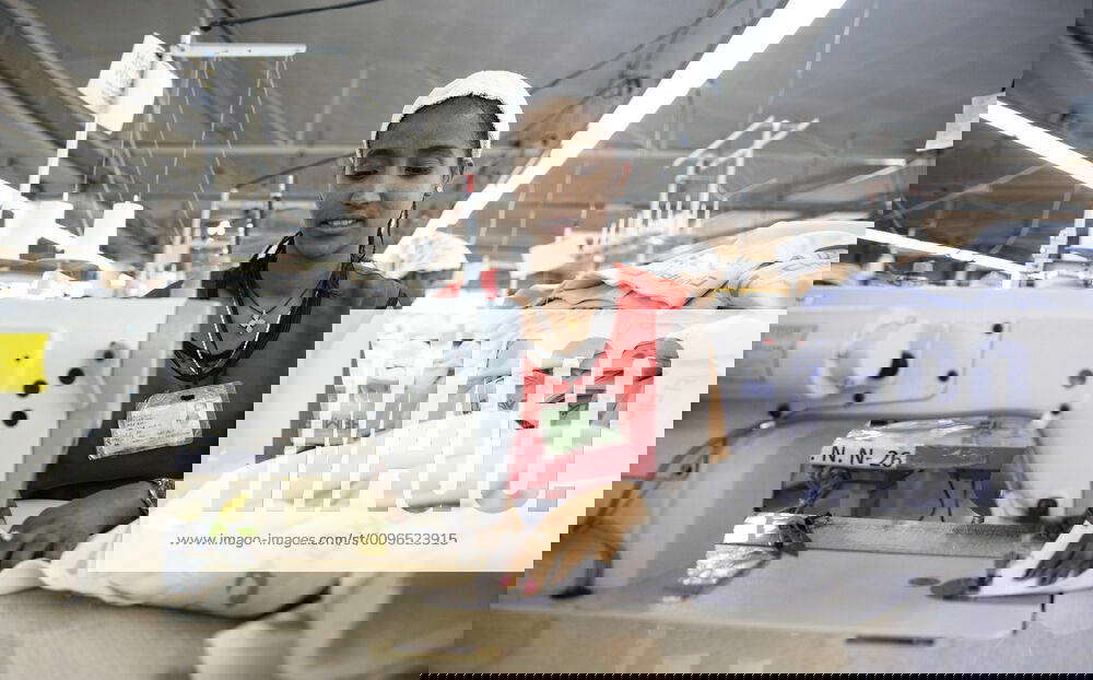 Sewing machine at a textile factory of Desta Garment producing for Lidl