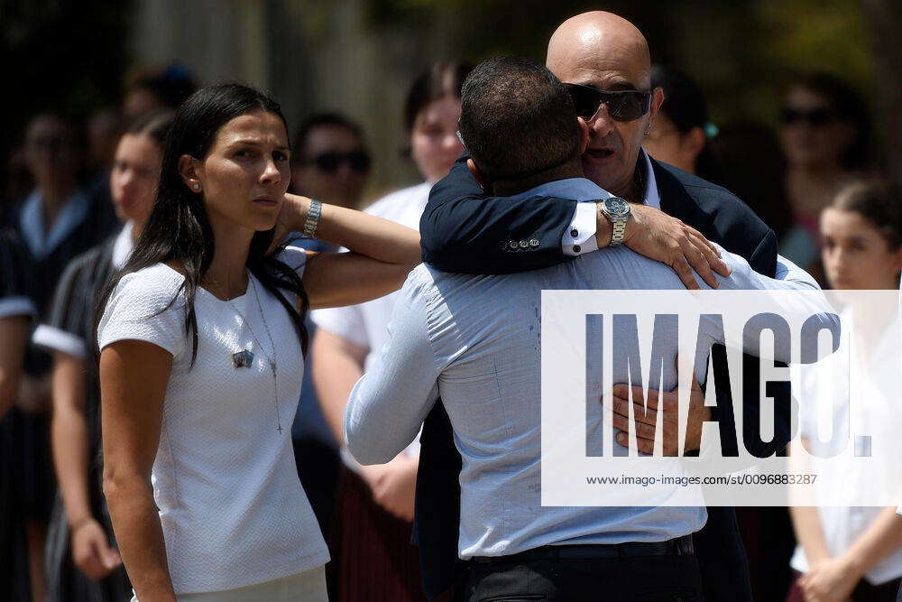 VERONIQUE SAKR FUNERAL, Bob Sakr (centre) Embraces Danny Abdallah ...