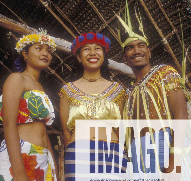 Saipan, Northern Marianas Islands, Micronesia: dancers in traditional ...