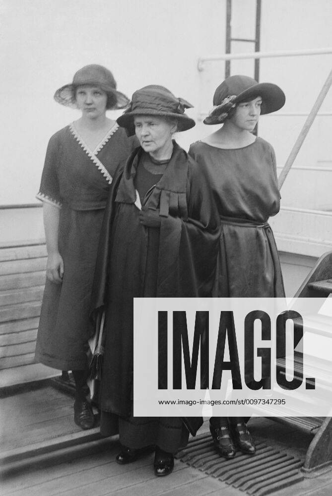 Marie Curie, with her daughters Irene Joliot-Curie and Eva Curie, 1921 ...