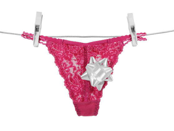 Sexy pink panties (+clipping paths) Pink lacy panties with a gift