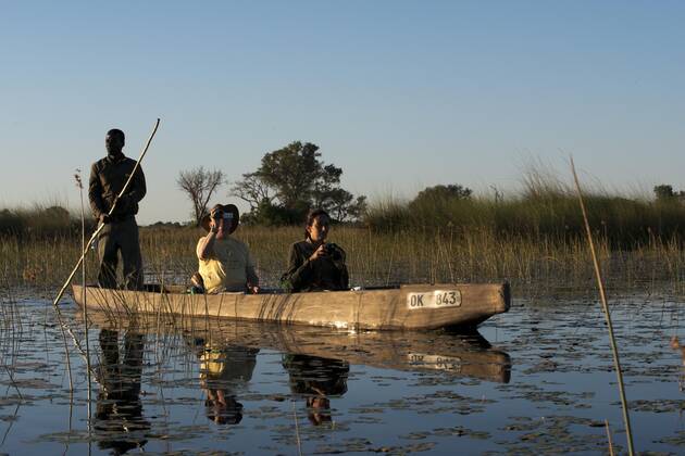 One of the ways to do is to do a water safari on a boat called mokoros