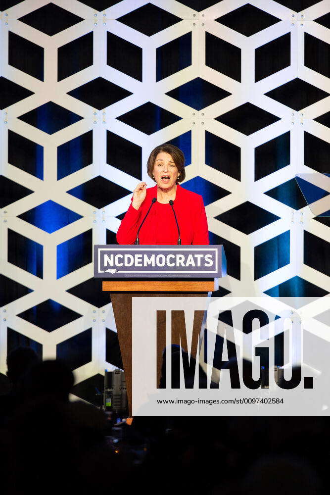 Democratic Presidential candidate, Amy Klobuchar, speaks at the Blue NC ...