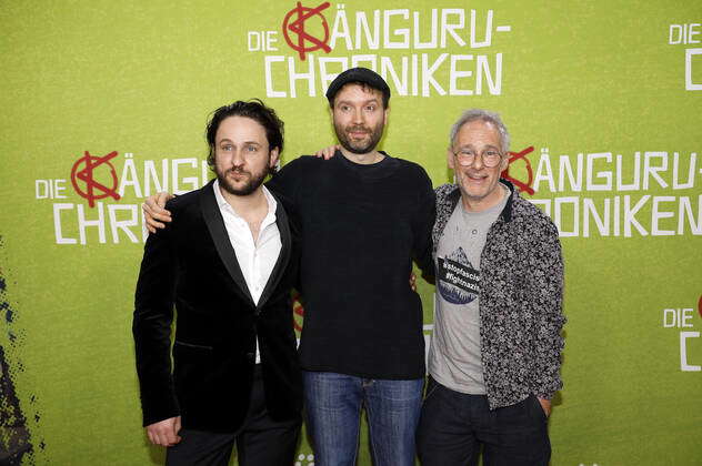 Dimitrij Schaad, Marc Uwe Kling and Dani Levy at the premiere of the ...