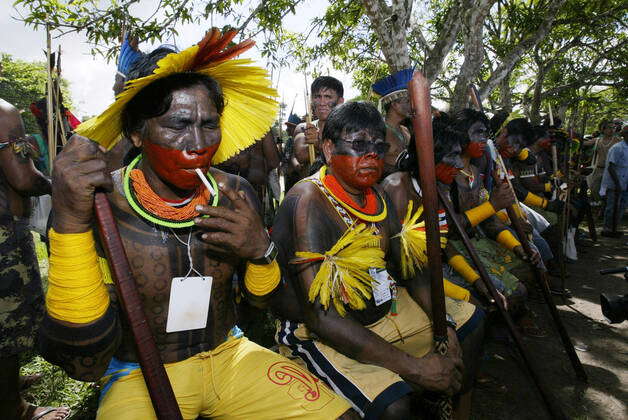 Natives of several tribes take part in an ceremony to bring attention ...