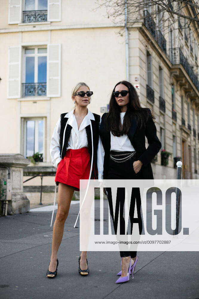 Caro Daur and Evangelie Smyrniotaki attending the Elie Saab runway show