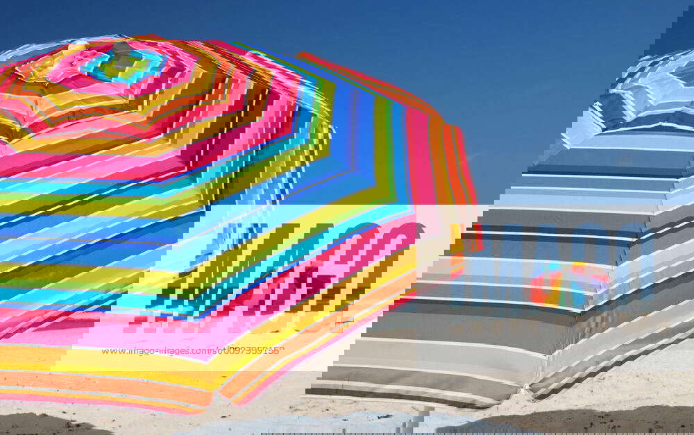 Beach Umbrellas Beach umbrellas on white sand beach. Y