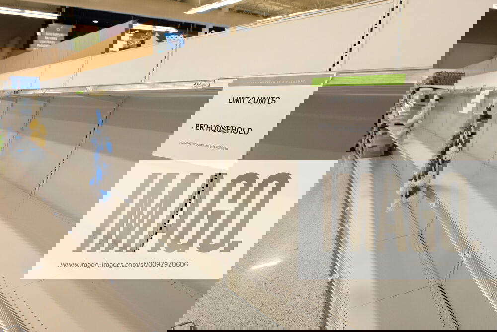March 14, 2020, Canton, GA, USA Empty shelves at a Publix Supermarket