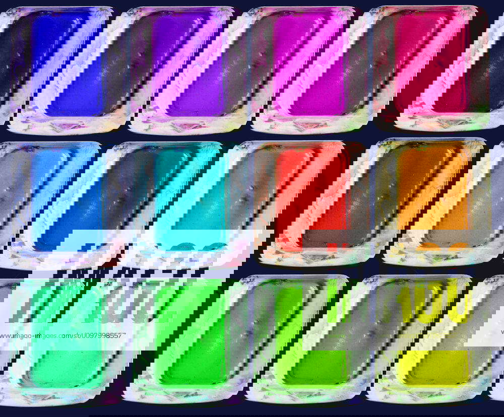 Isolated colors palette of watercolor paintbox Set of isolated colors