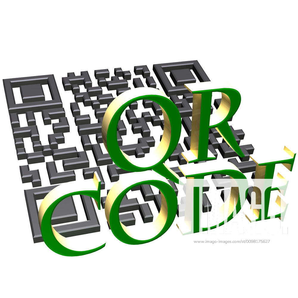 QR code concept Abstract example of a three-dimensional QR code as a