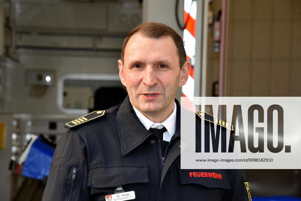 Dr Christan Miller, Head of the Cologne Fire Brigade at a Presseter ...