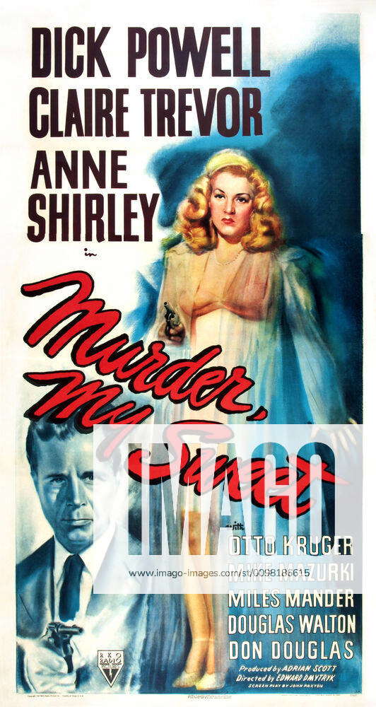 MURDER, MY SWEET, US poster art, Dick Powell, Claire Trevor, 1944 ...