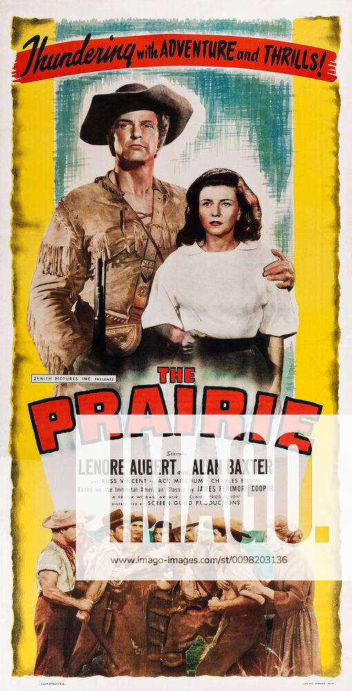 THE PRAIRIE, US poster, top from left: Alan Baxter, Lenore Aubert, 1947 ...