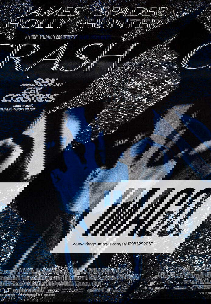 CRASH, US poster art, from left James Spader, Holly Hunter, 1996, Fine