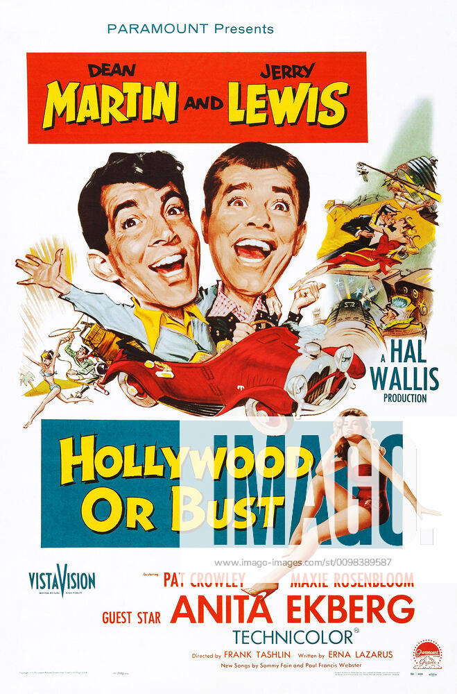 HOLLYWOOD OR BUST, top l-r: Dean Martin, Jerry Lewis, bottom: Anita ...