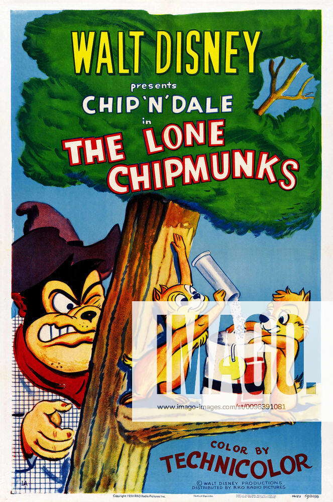 THE LONE CHIPMUNKS, US poster art, from left: Pegleg Pete, Chip, Dale ...