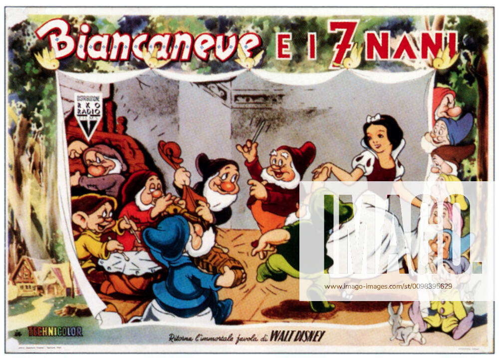 SNOW WHITE AND THE SEVEN DWARFS (aka BIANCANEVE E I 7 NANI), inset from  left: Grumpy, Dopey