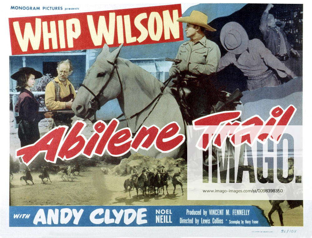 ABILENE TRAIL, US poster, from left: Noel Neill, Andy Clyde, Whip ...