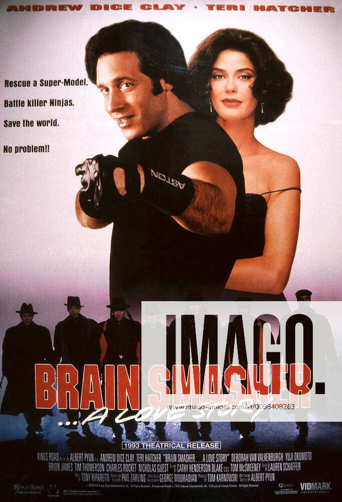 BRAIN SMASHER, from left Andrew Dice Clay, Teri Hatcher, 1993, Trimark courtesy Everett Collection