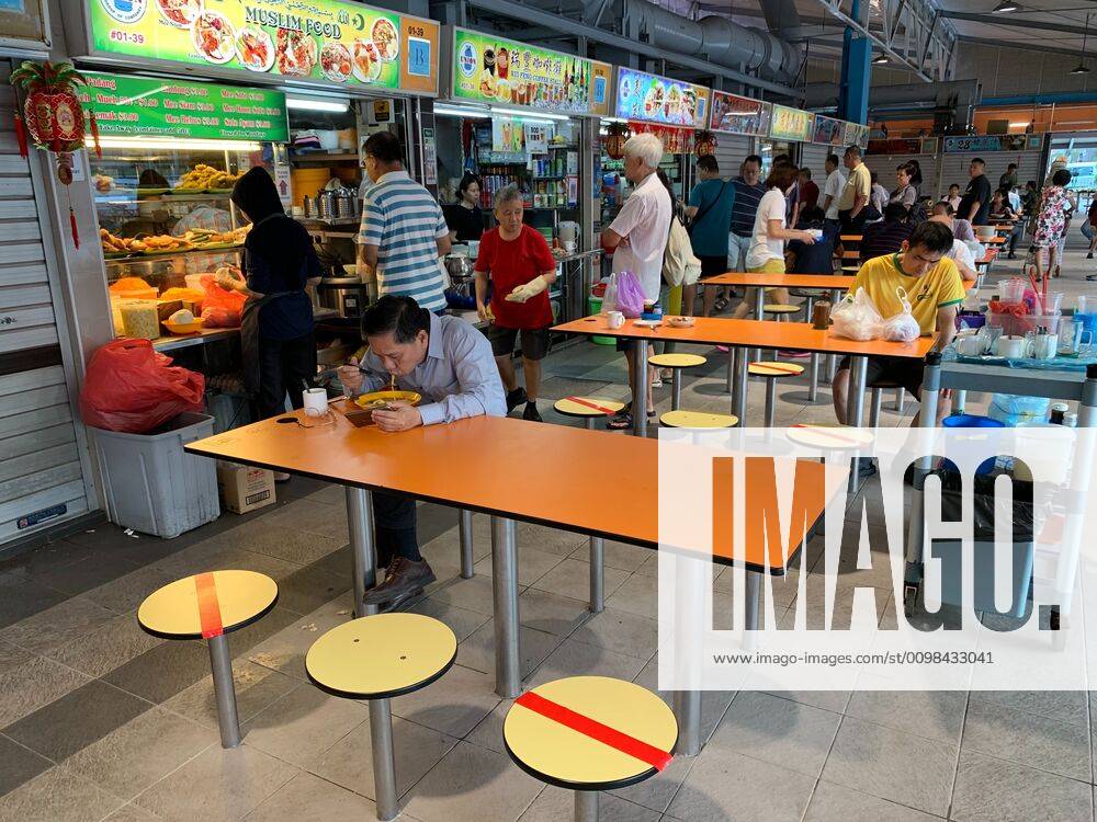 Food court chairs at the 409 Ang Mo Kio Market and hawker centre in