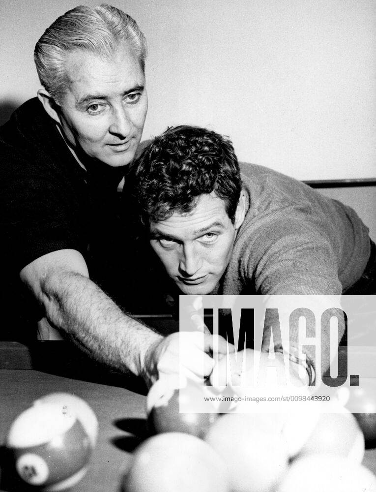 WILLIE MOSCONI instructs PAUL NEWMAN in the art of billiards for THE ...