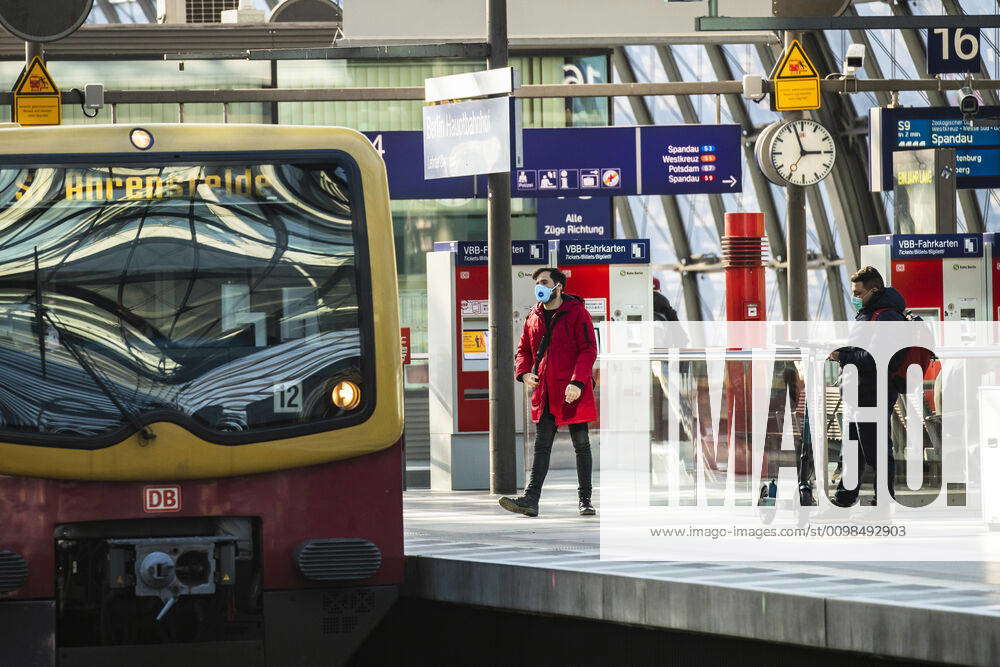 Passengers With A Face Mask At The Main Station In Berlin On 25 March ...