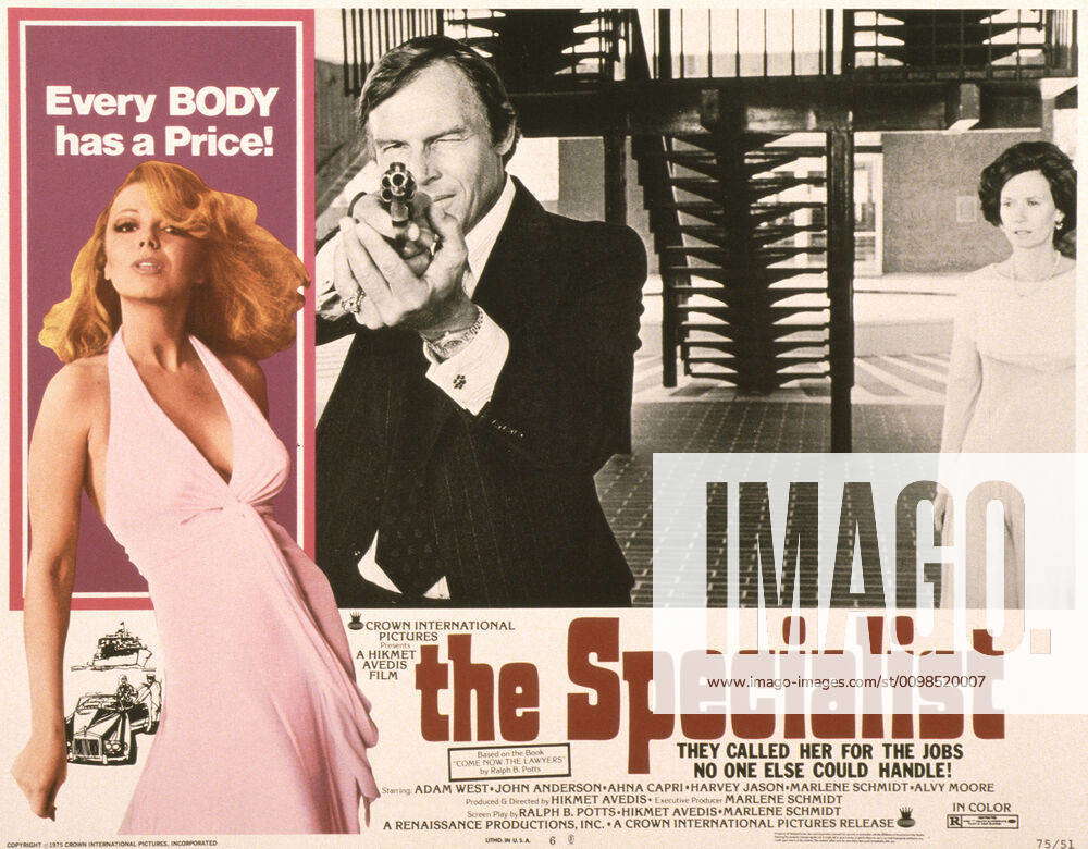 THE SPECIALIST, US poster, from left: Ahna Capri, Adam West, 1975 ...